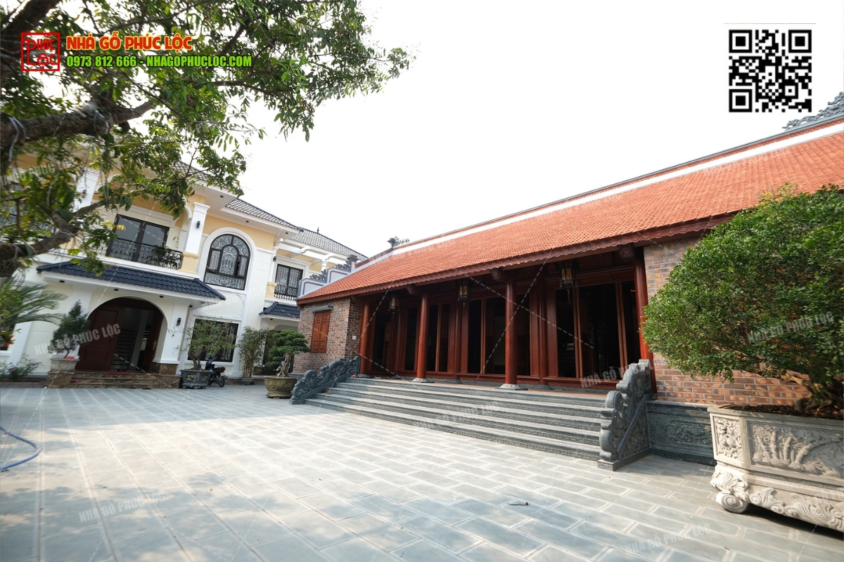 Mẫu nhà thờ 5 gian kết hợp nhà ở hiện đại