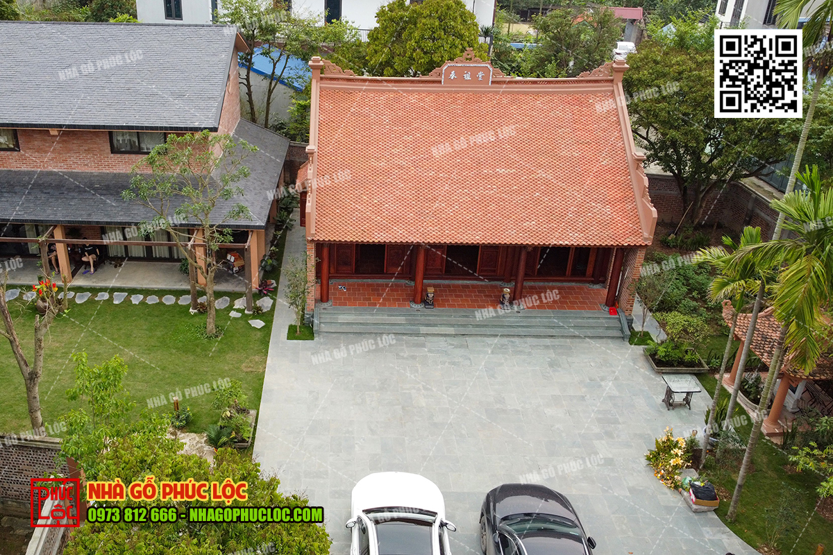 Nhà thờ kết hợp nhà ở có sân vườn, ao, tiểu cảnh
